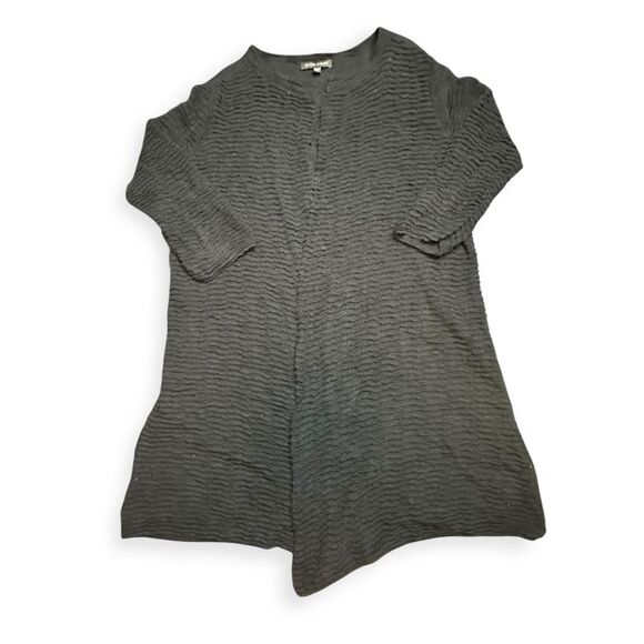 EILEEN FISHER Women’s Black Textured Knit Tunic Top Size Small - Picture 1 of 4